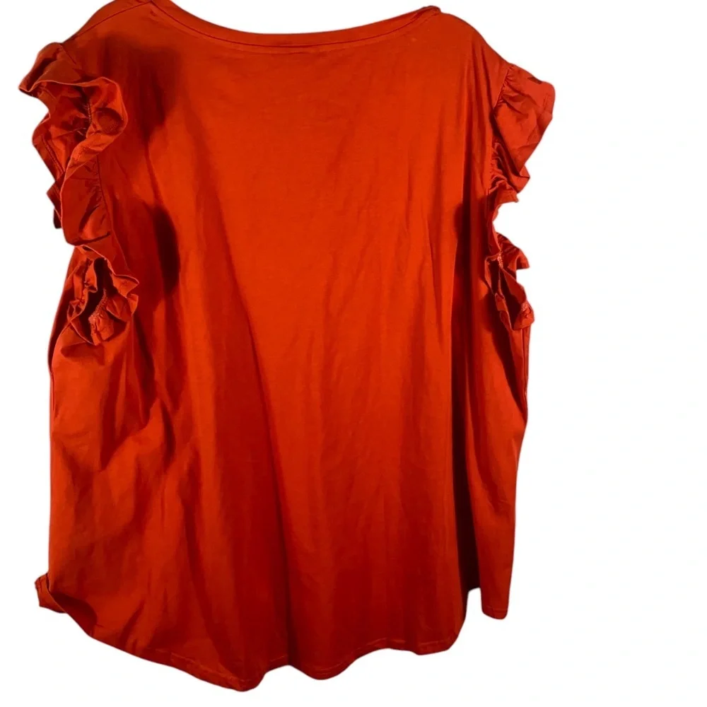 City Chic Top Leisure Frill in Chilli Red Sz 22/24 NWT - Picture 2 of 6